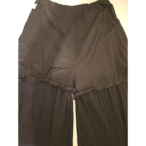 Free People Santoshi Embroidered Black Wide Leg Pants Boho Size 6 - Picture 11 of 15